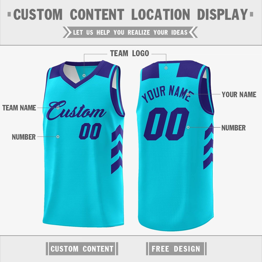 Custom Royal Blue Reversible Basketball Jersey