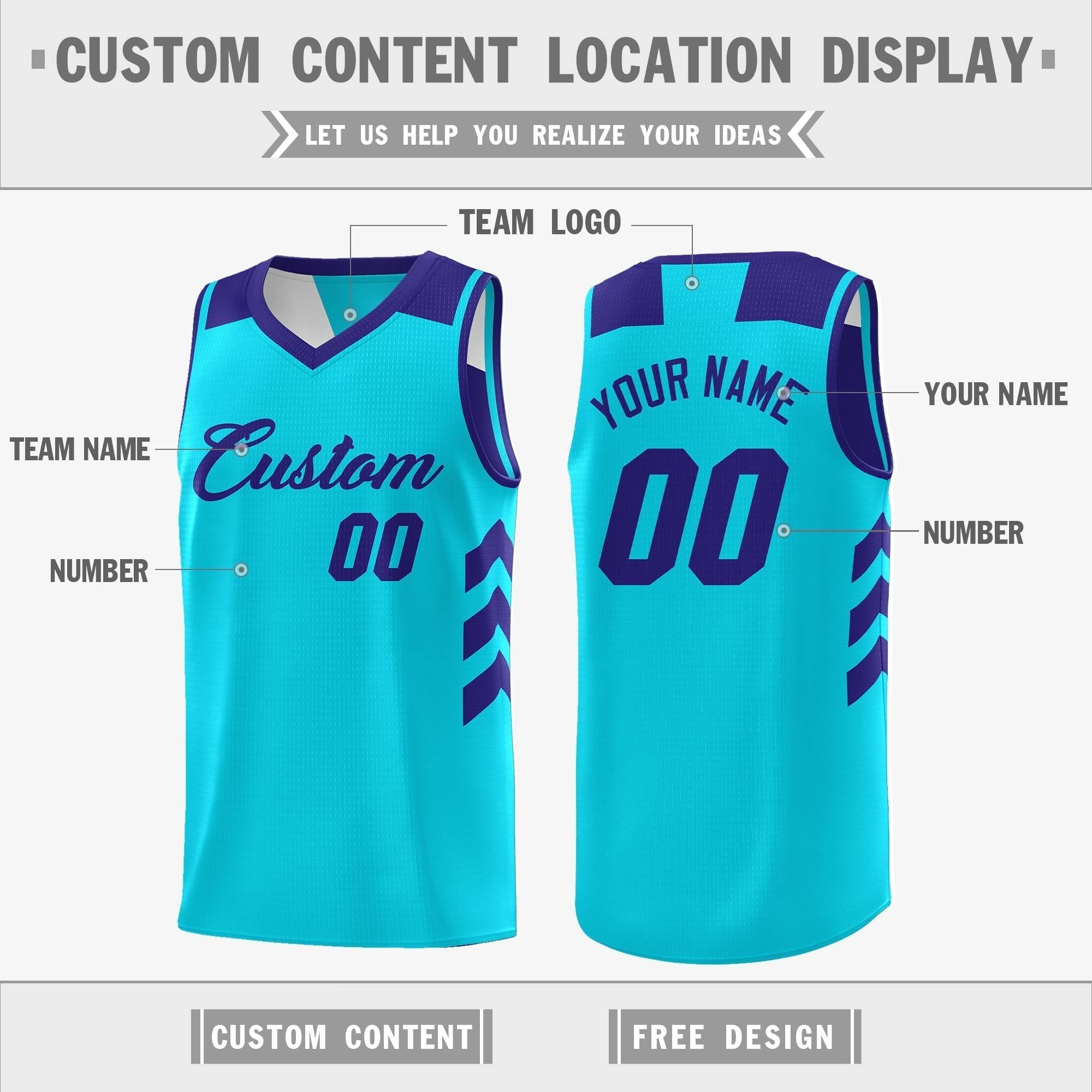 Custom Royal Blue Reversible Basketball Jersey