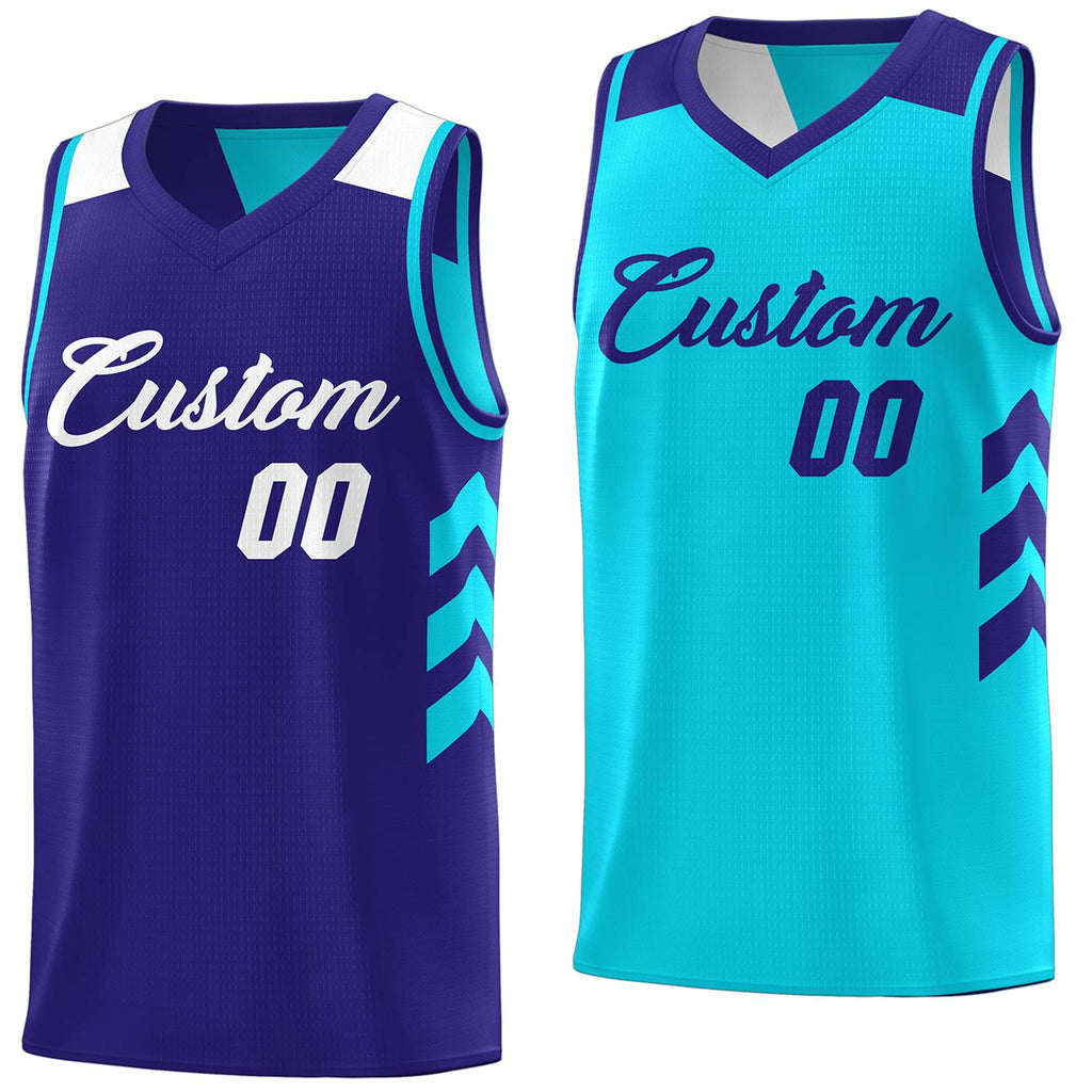 Custom Royal Blue Reversible Basketball Jersey