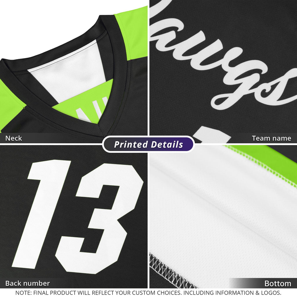 Custom black fluorescent green reversible basketball jersey