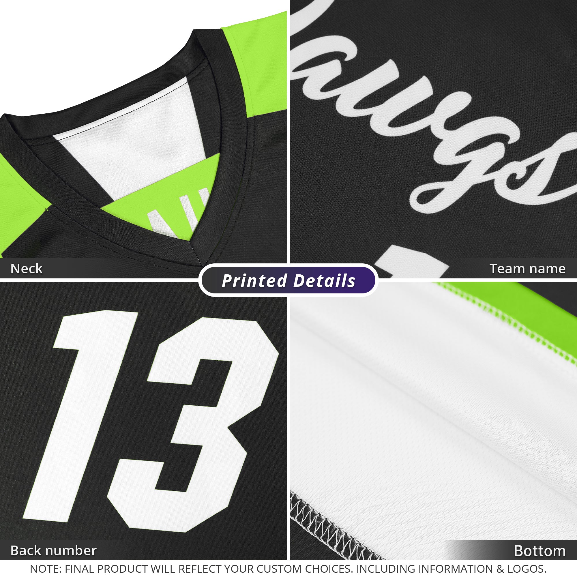 Custom black fluorescent green reversible basketball jersey