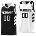 Custom black and white reversible basketball jersey