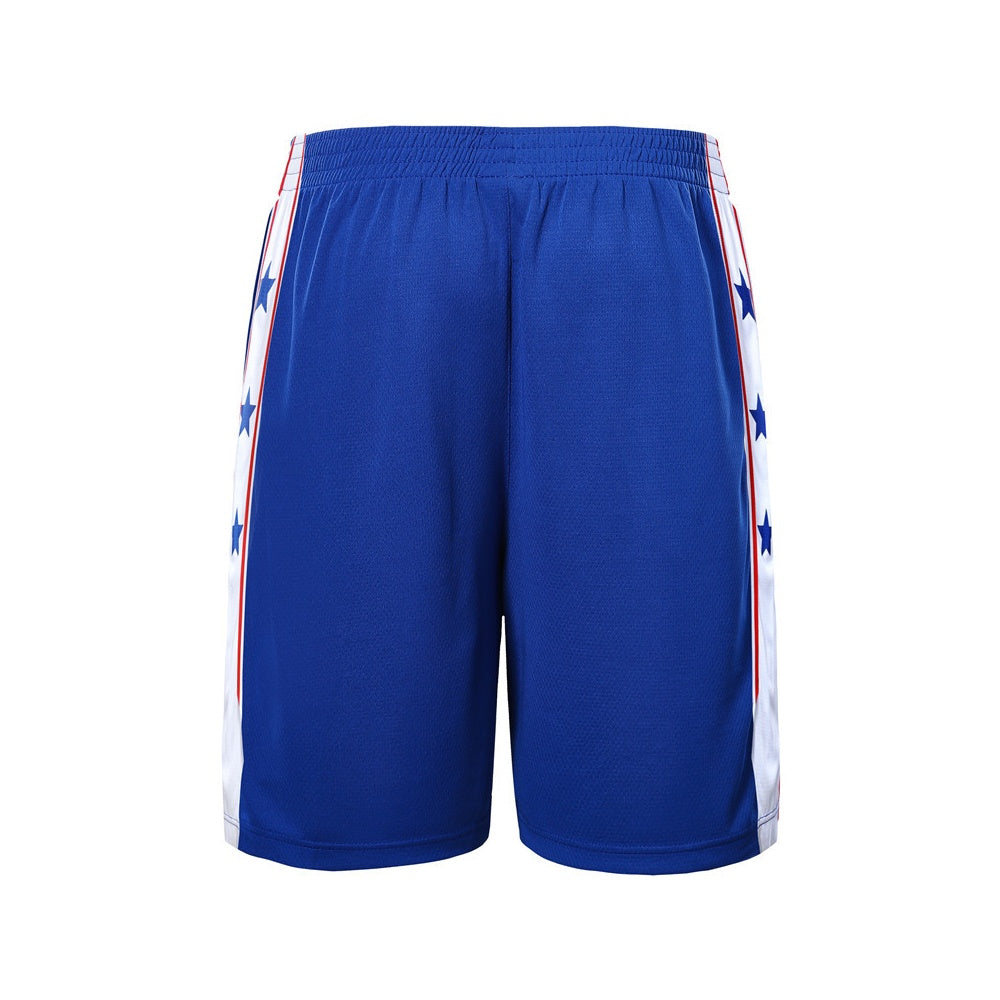 Men's Blue & White Mesh Basketball Shorts — Breathable Athletic Training Shorts