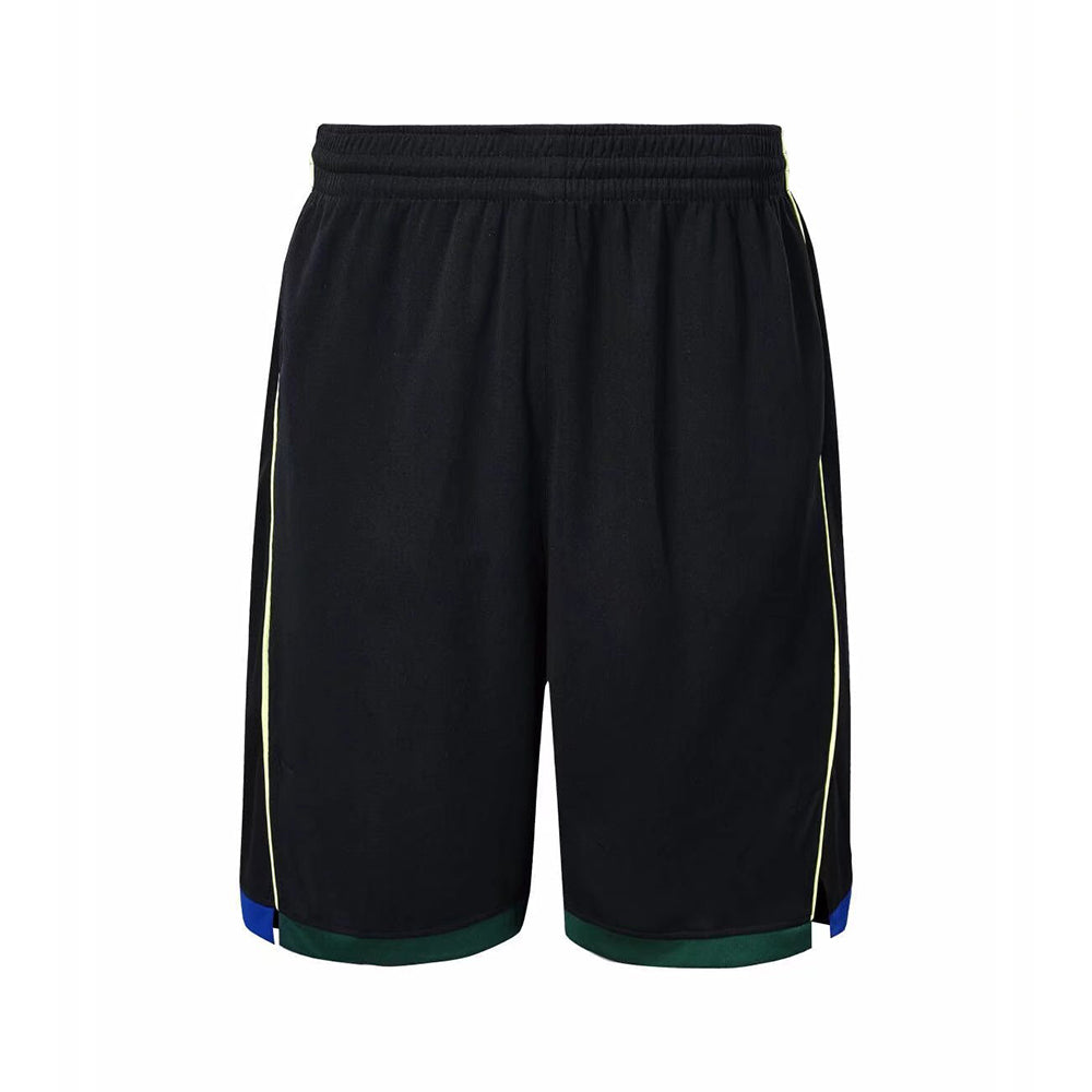 Men's Green & Black Mesh Basketball Shorts — Quick-Dry Training Shorts with Pockets