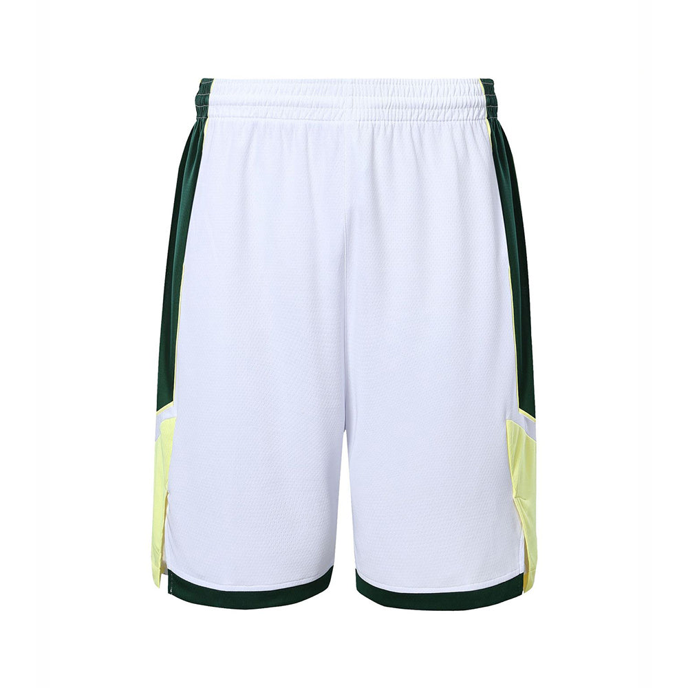 Men's Green & Black Mesh Basketball Shorts — Quick-Dry Training Shorts with Pockets